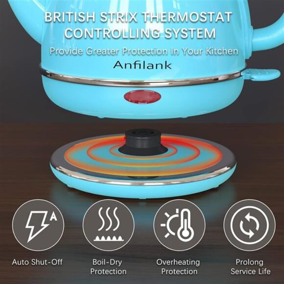 Electric Gooseneck Kettle, 1L 1500W Fast Boil,100% Stainless Steel BPA Free Pour - Picture 5 of 6